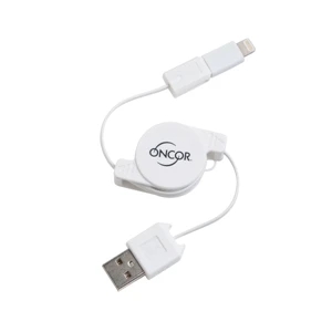 RETRACTABLE USB TO MICRO CABLE WITH MFI ADAPTER