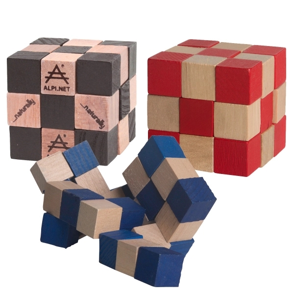 Wooden Elastic Cube Puzzle - Image 1