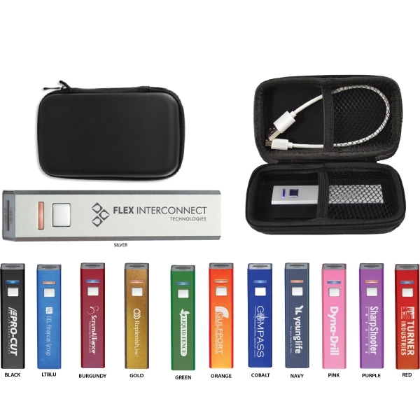 2600 mAh Power Bank with Zipper Travel Case - Image 1