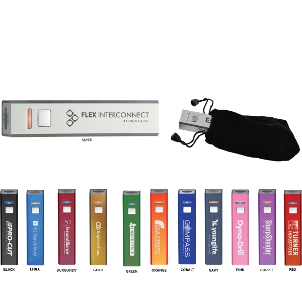 2600 mAh Power Bank with Velvet Pouch - Image 1