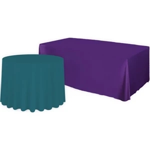 Blank Polyester Table Covers, 108" Draped Round