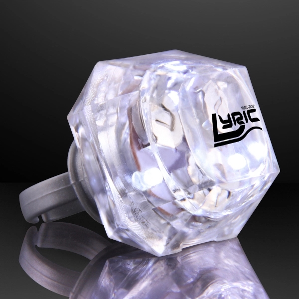 White Prince Cut Huge Diamond LED Rings, 60 day overseas  - Image 1