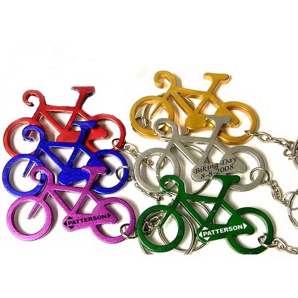 Bicycle shape bottle opener key chain - Image 1