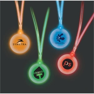 Dual LED Lighted Necklace -- Illuminated Charm and Lanyard