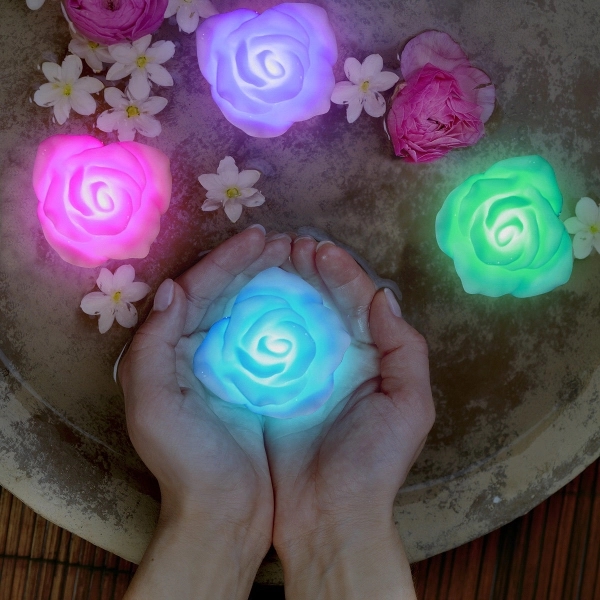 Floating Deco Roses with Color Change LEDs - Image 1