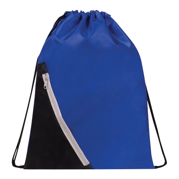 Zipper Pocket Drawstring Backpack - Image 2