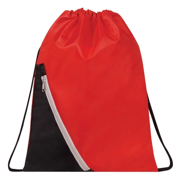 Zipper Pocket Drawstring Backpack - Image 3