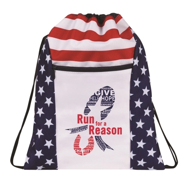 Patriotic Drawstring Backpack - Image 1