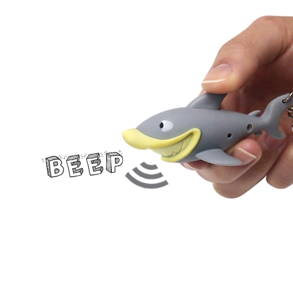Shark Animal LED Light Sound Keychain - Image 3