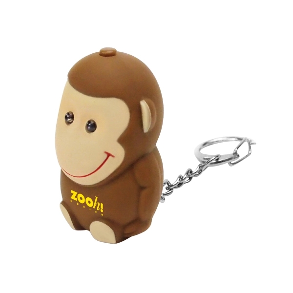 Monkey Animal LED Light Sound Keychain - Image 2