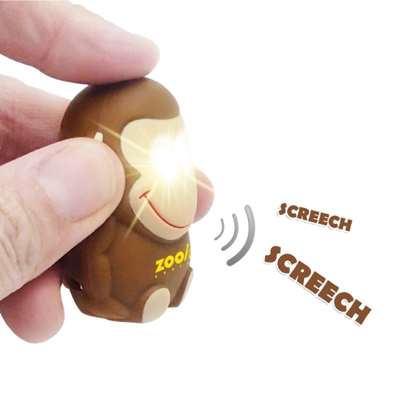 Monkey Animal LED Light Sound Keychain - Image 3
