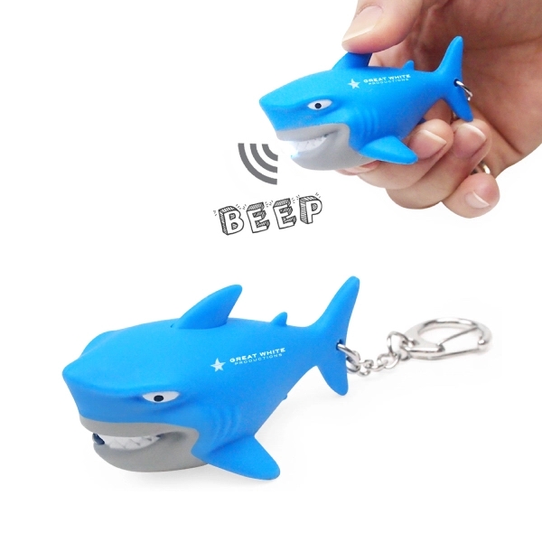 Shark Animal LED Light Sound Keychain - Image 1