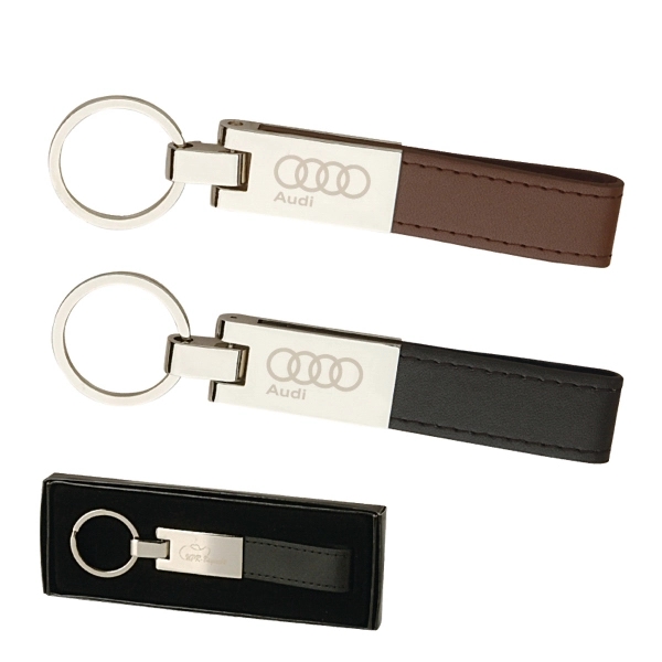 Leather And Silver Keyring - Image 1