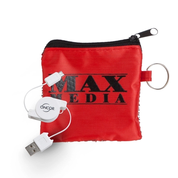 Mesh Tech Pouch w/Retractable USB to Micro USB Cable - Image 5