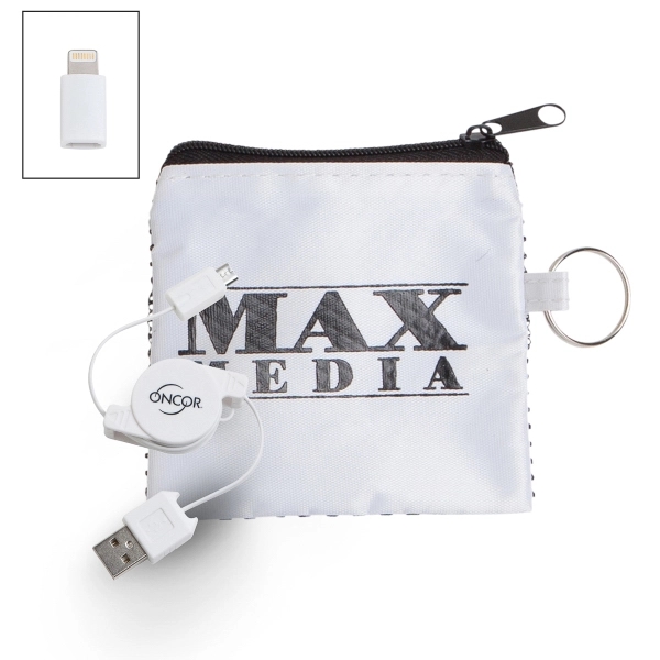 Retract USB-Micro USB Cable w/MFI Connector in Mesh Pouch - Image 6