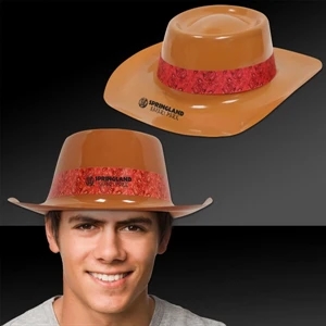 Brown Plastic Cowboy Hat