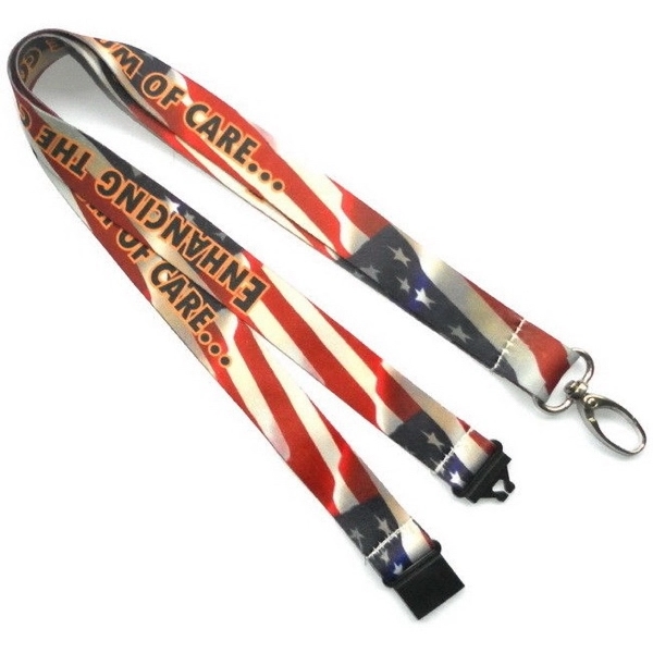 3/4" Polyester Lanyard with 5" W x 3" H Plastic ID Badge - Image 3