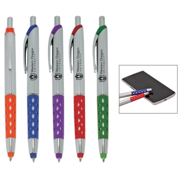 Colorful diamond pattern grip stylus pen - Image 1