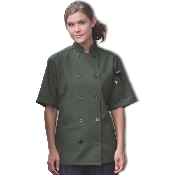 Short Sleeve Chef Coat- Black - Image 2
