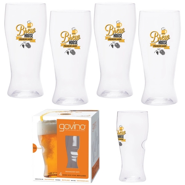 Dishwasher Safe Govino®16oz Beer Glass 4 Pack