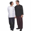 Poplin / Mesh Classic Long Sleeve Chef Coat - Black