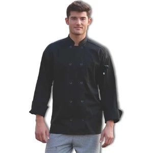 French Knot Chef Coat - Black