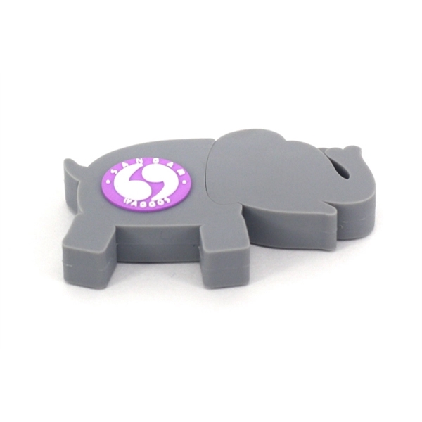 Custom 2D PVC USB Flash Drive - Elephant Shaped - Image 2