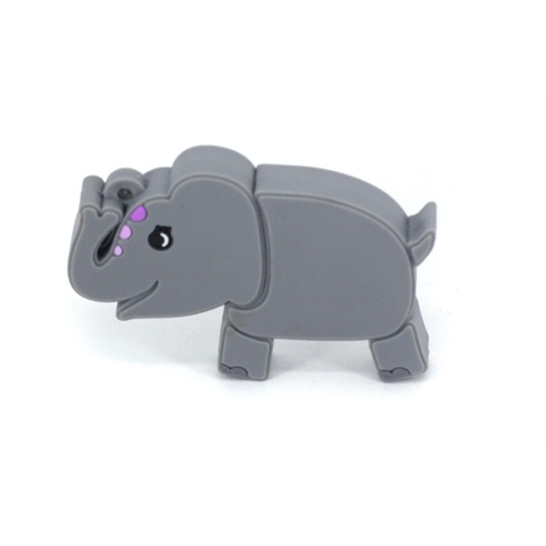 Custom 2D PVC USB Flash Drive - Elephant Shaped