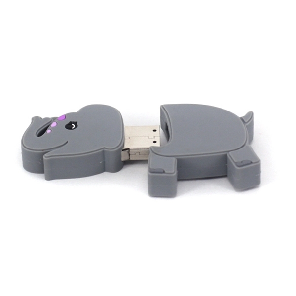 Custom 2D PVC USB Flash Drive - Elephant Shaped - Image 3