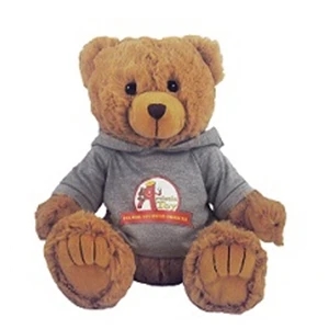 12" Peter Bear Tan with hooded shirt and full color imprint