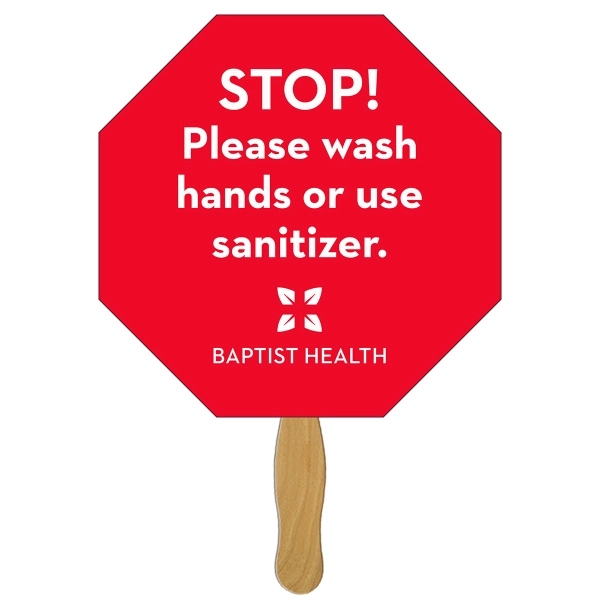 Stop Sign Hand Fan Full Color - Image 1
