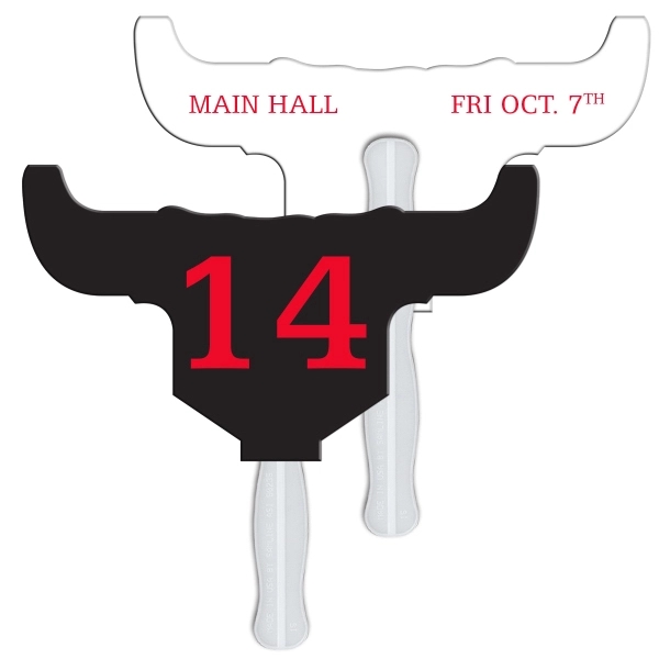 Longhorn Bull Auction Hand Fan Full Color - Image 2