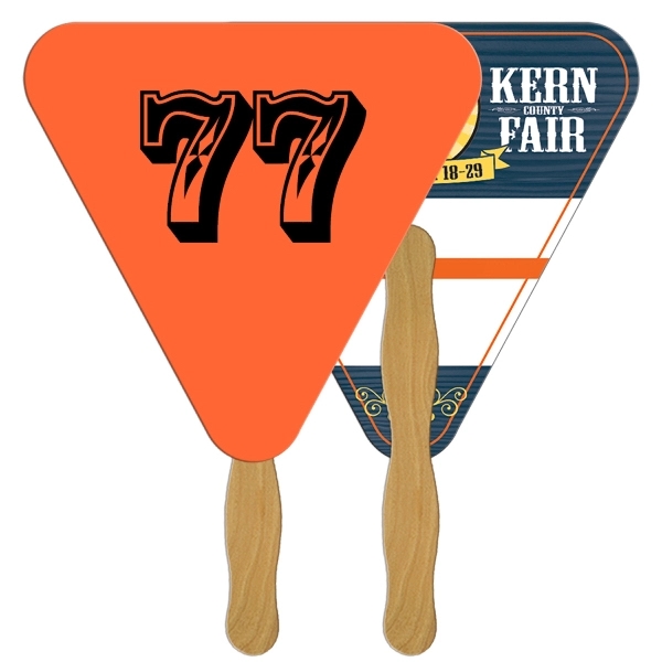 Triangle Auction Hand Fan Full Color - Image 1