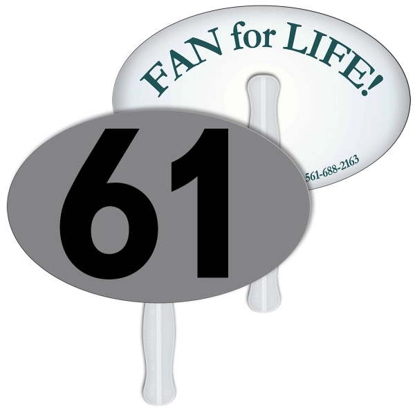 Oval/Football Auction Hand Fan Full Color - Image 2