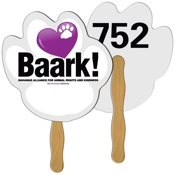 Paw Auction Hand Fan Full Color - Image 1