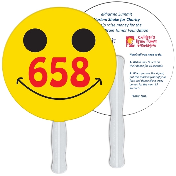 Smiley Face Auction Hand Fan Full Color - Image 2
