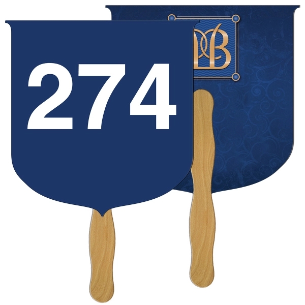 Coat of Arms Auction Hand Fan Full Color - Image 1