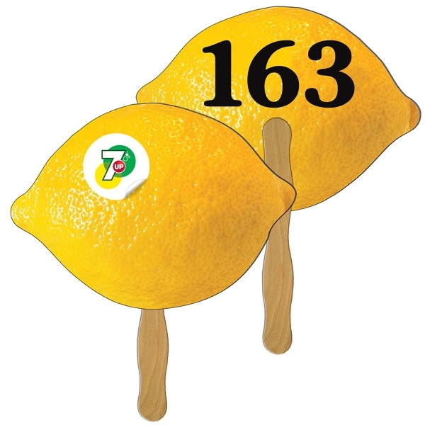 Lemon/Lime Auction Hand Fan Full Color - Image 1