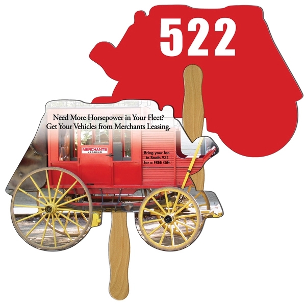 Stage Coach Auction Hand Fan Full Color - Image 1