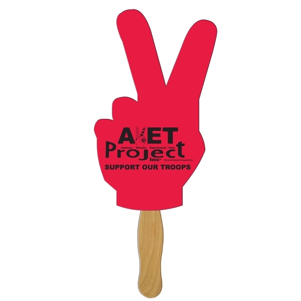 Peace Sign Hand Fan Full Color - Image 1