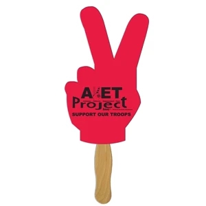 Peace Sign Hand Fan Full Color