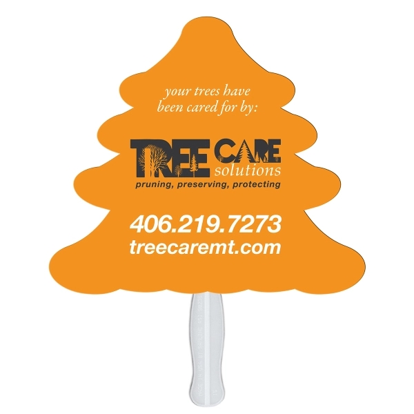Evergreen Tree Hand Fan Full Color - Image 2