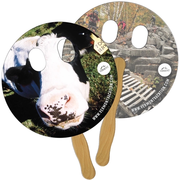 Circle with Eyes Cut Out Hand Fan Full Color - Image 3