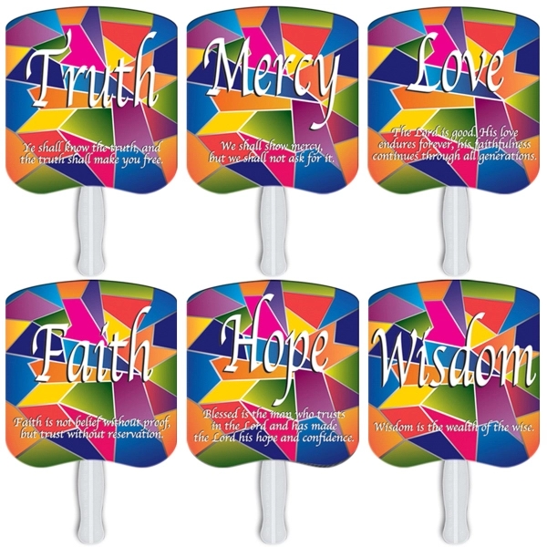 Assorted Religious Hand Fan Stock Graphic - Image 2
