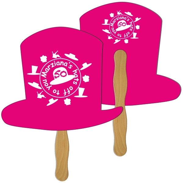 Top Hat Hand Fan Full Color (1 Side) - Image 3