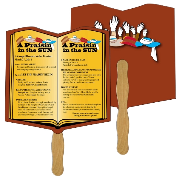 Open Book Hand Fan Full Color - Image 3