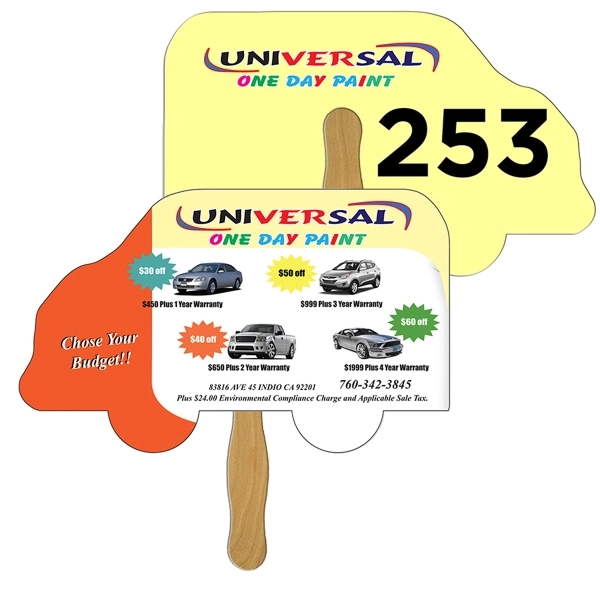 Truck Auction Hand Fan Full Color - Image 1