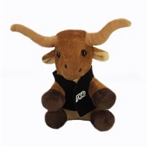 6" Lil' Longhorn Bull with vest and one color imprint