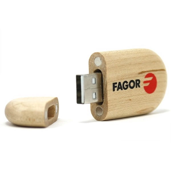 Kenai - Natural wood USB flash drive with magnetic closure. - Image 6