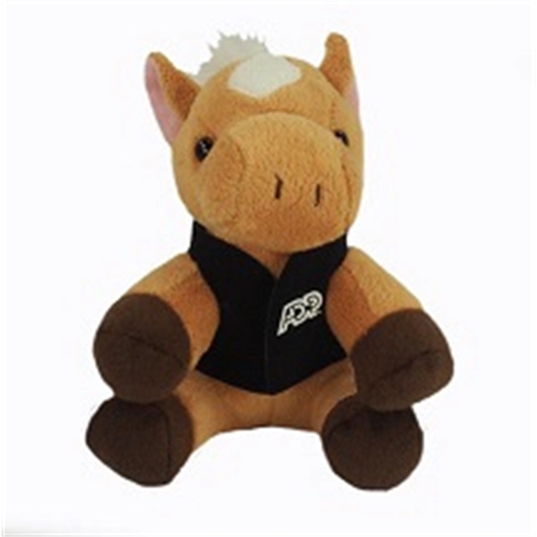 6" Lil' Horse with vest and one color imprint